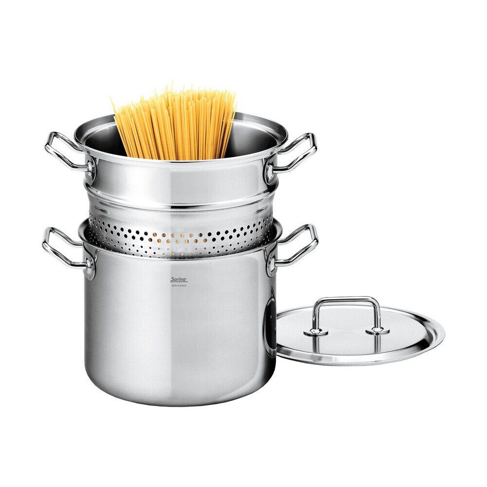 Spring Topf-Set Pasta Set 22 cm Brigade Premium, Aluminium, Edelstahl (3-tlg., 3-tlg)