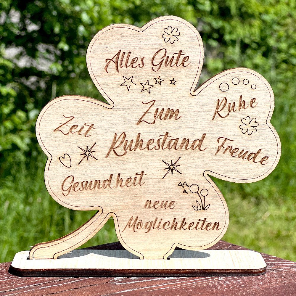 Geburtstagsfee Dekoobjekt GlücksKleeblatt als Geschenk Aus Holz
