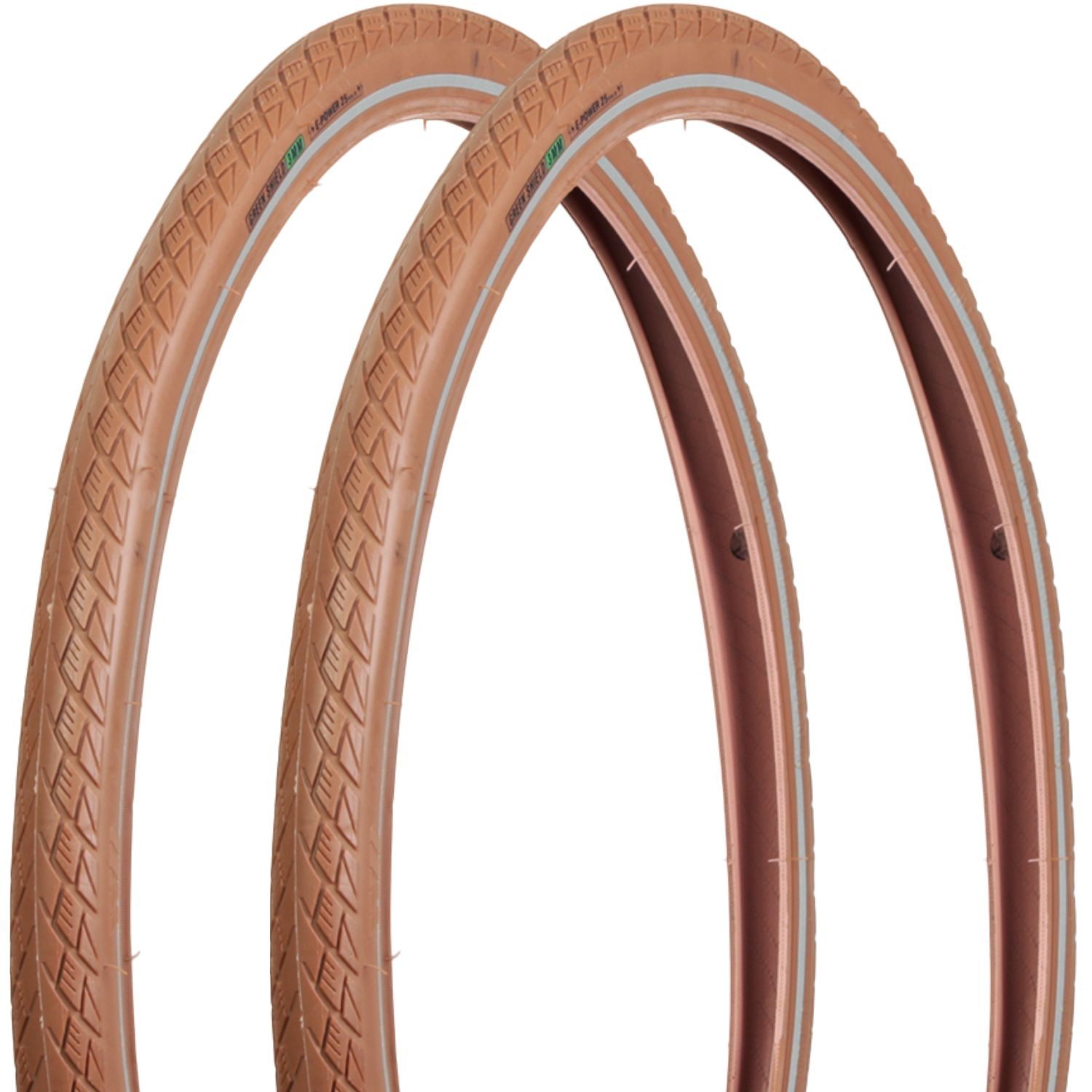 Filmer Fahrradreifen 2x Fahrrad-Reifen 28 x 1,5 Zoll ETRTO 40-622 Braun, (Set, 2-tlg., 2x Reifen), 28" Universal Fahrradreifen Fahrrad-Mantel Fahrrad-Decke Retro-Design