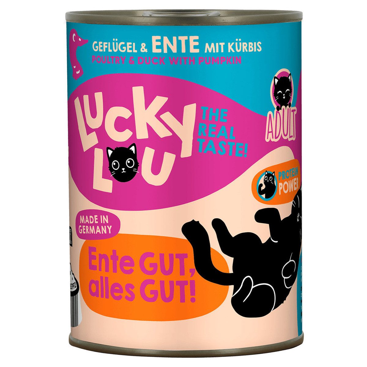 Lucky Lou Lifestage Adult Geflügel & Ente 400 g, Nassfutter für: Katze