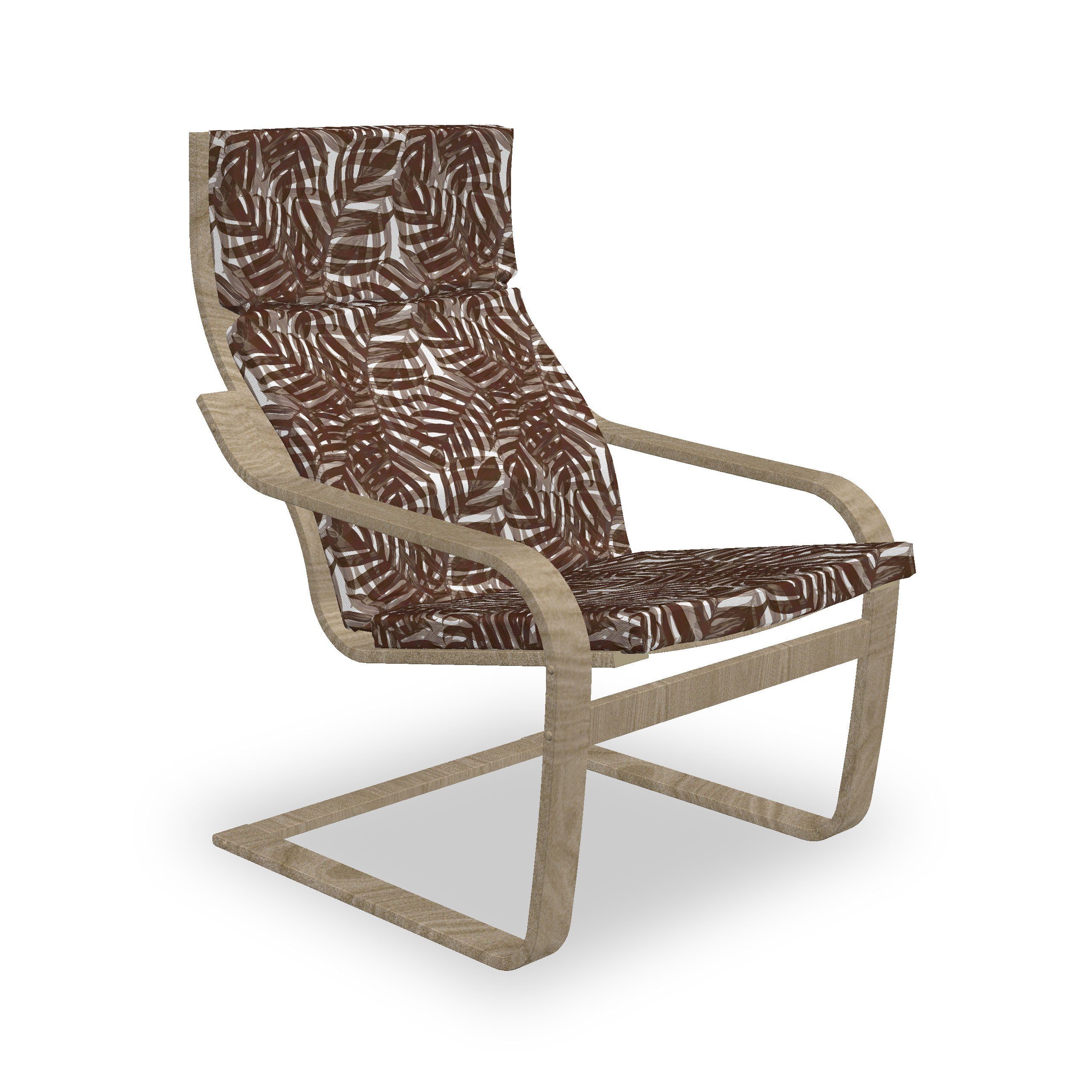 Abakuhaus Stuhlkissen Exotische Sitzkissen Motiv Stuhlkissen Reißverschluss, mit Hakenschlaufe Brown Tropisch Blätter mit und