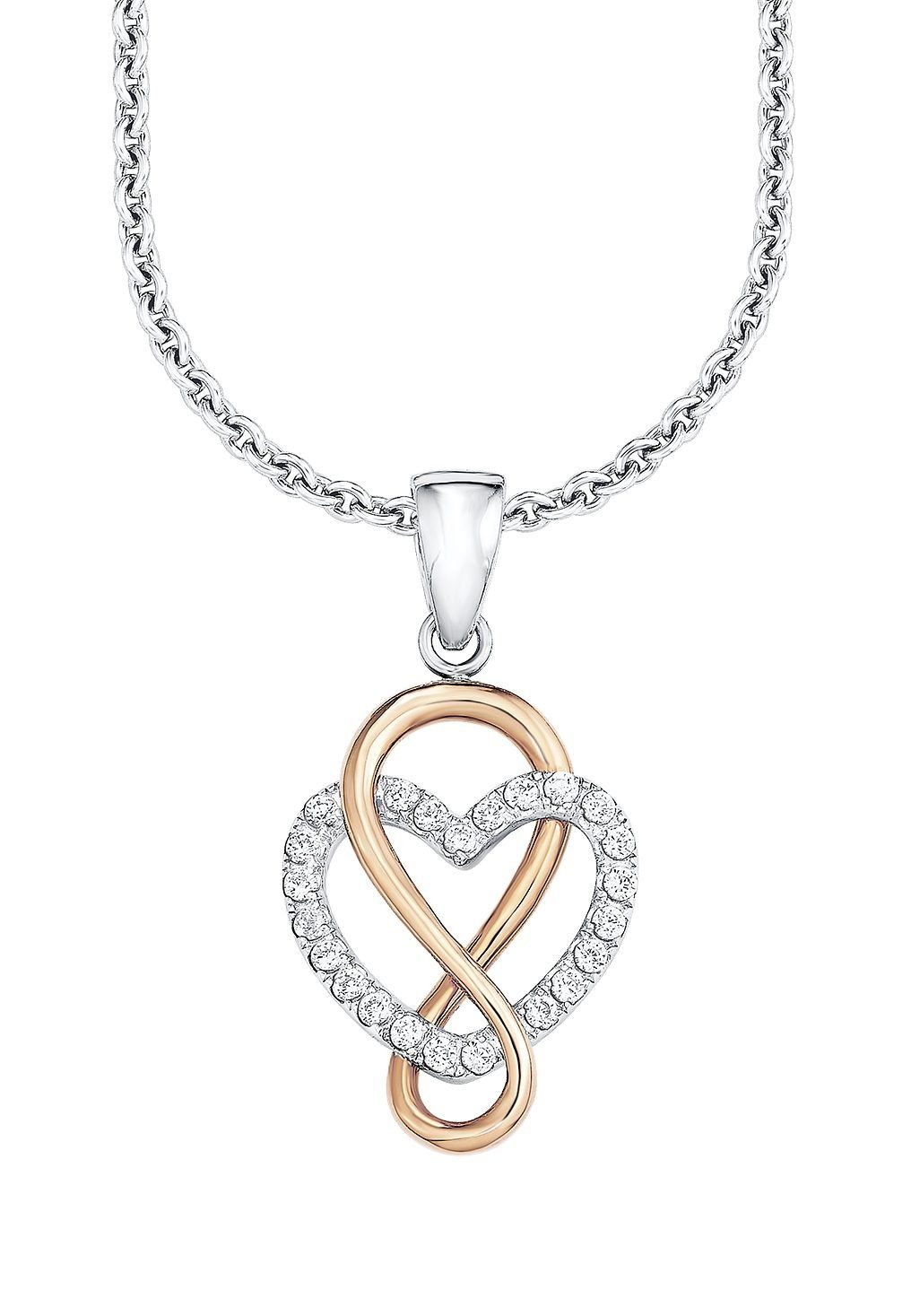 s.Oliver Kette mit Anhänger Herz Unendlichkeitsschleife/Infinity, mit Zirko günstig online kaufen