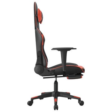 vidaXL Bürostuhl Gaming-Stuhl mit Fußstütze Schwarz und Rot Kunstleder Home Office Sess