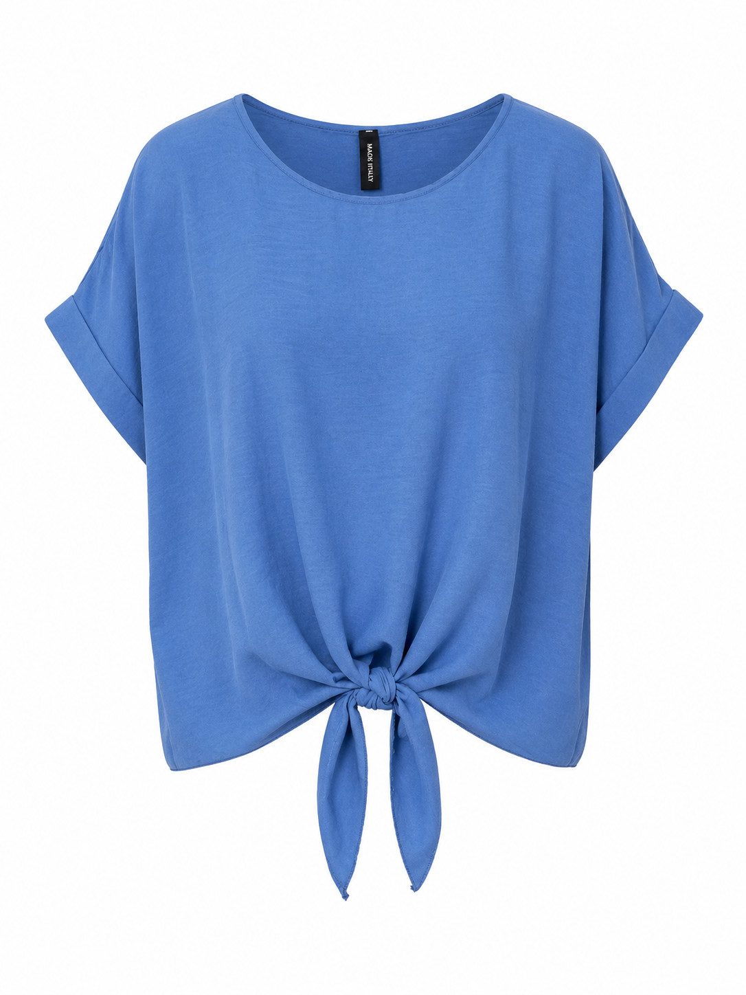 ITALY VIBES Kurzarmbluse - sommerliche Bluse - Blusenshirt Damen mit Knotendetail ONE SIZE / passend für Größe S - L