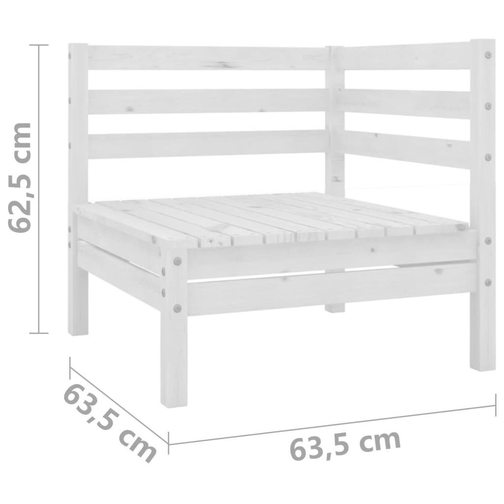 1 Loungesofa Teile Kiefer Weiß vidaXL 2-Sitzer-Gartensofa Massivholz,