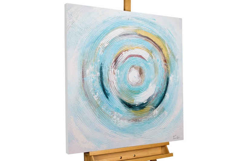KUNSTLOFT Картина Gleaming Swirl 80x80 cm, Leinwandbild 100% HANDGEMALT Wandbild Wohnzimmer