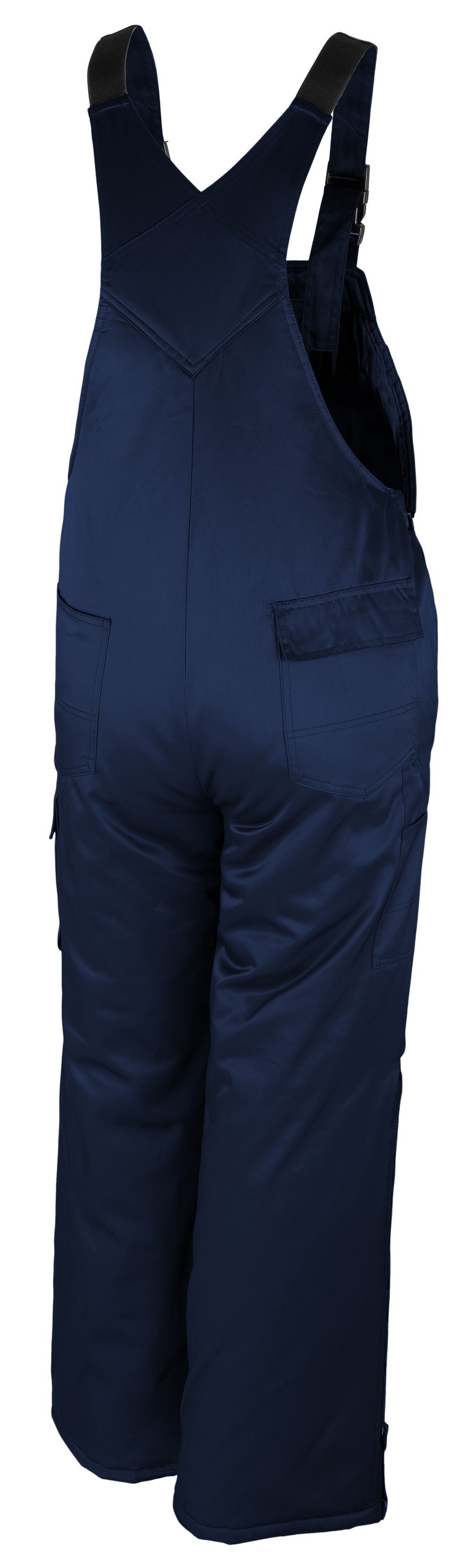 Qualitex Workwear Arbeitslatzhose warme Winterlatzhose aus Mischgewebe - gefütterter Blaumann (1-tlg) Latzhose mit 7 Taschen - Strapazierfähig - Winterfest - Waschbar