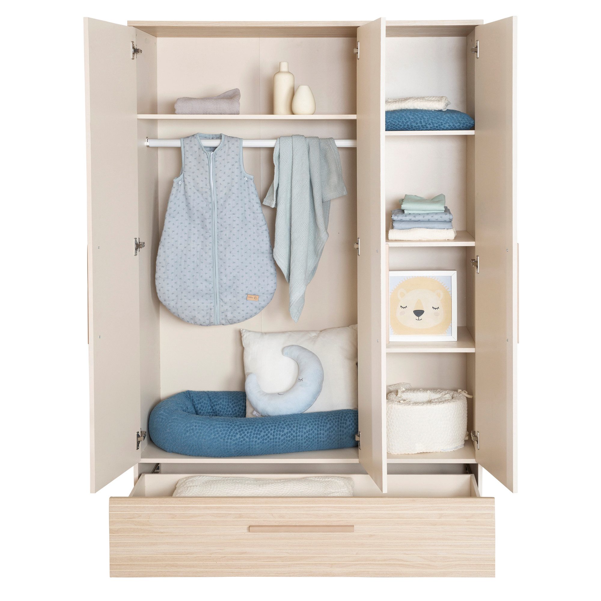 roba® Kinderkleiderschrank Sidney - Schrank mit großer Schublade für Baby- & Kinderzimmer – Bild 5 von 5