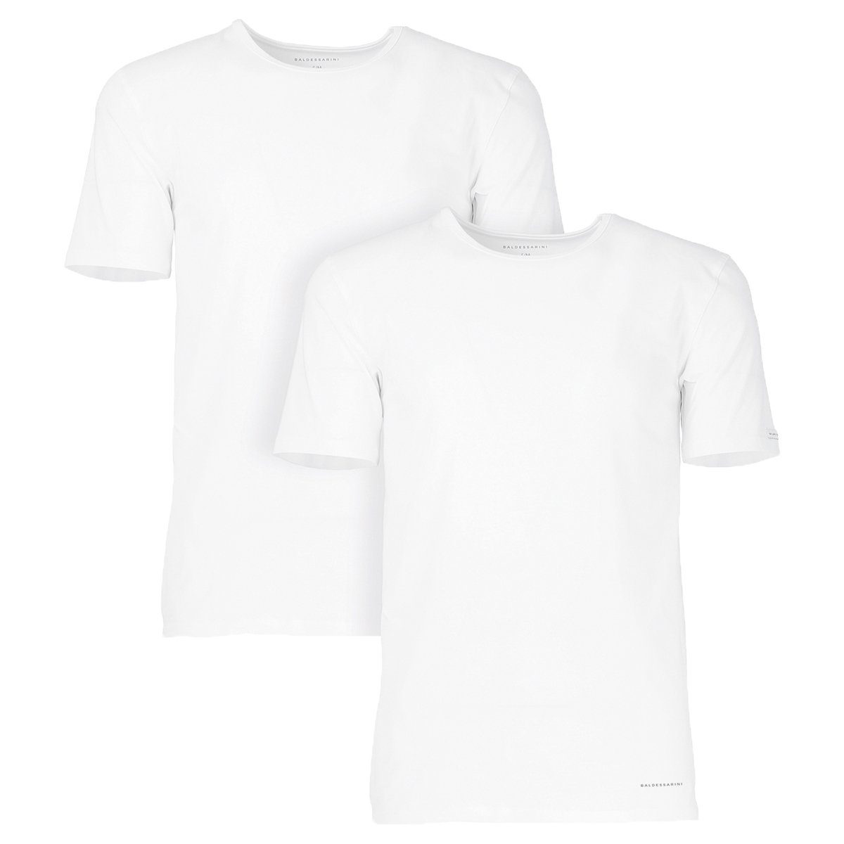 BALDESSARINI Unterhemd Herren Unterhemd 2er Pack - Rundhals, Halbarm weiß
