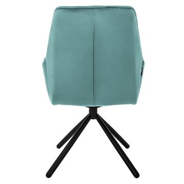 ML-DESIGN Stuhl Drehstuhl mit Armlehne & Rückenlehne Ergonomische mit Metallbeine (1 St), Armlehnstuhl Grün aus Samt 180° Drehbar ergonomische Sessel