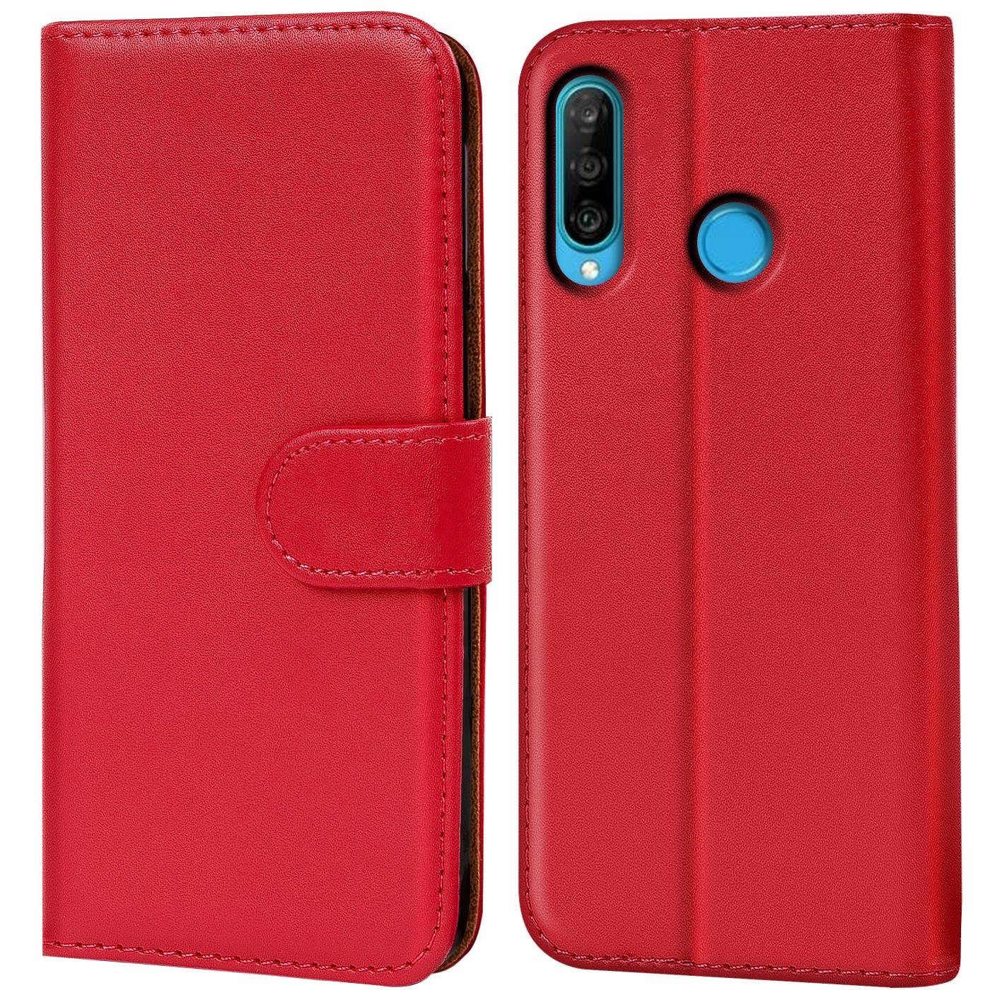 CoolGadget Handyhülle Book Case Handy Tasche für Huawei P30 Lite 6,2 Zoll, Hülle Klapphülle Flip Cover für P30 Lite Schutzhülle stoßfest