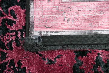 Teppich Orientalischer Teppich Wohnzimmer mit Blumenmotiv in schwarz rot, Carpetia, rechteckig, Höhe: 10 mm