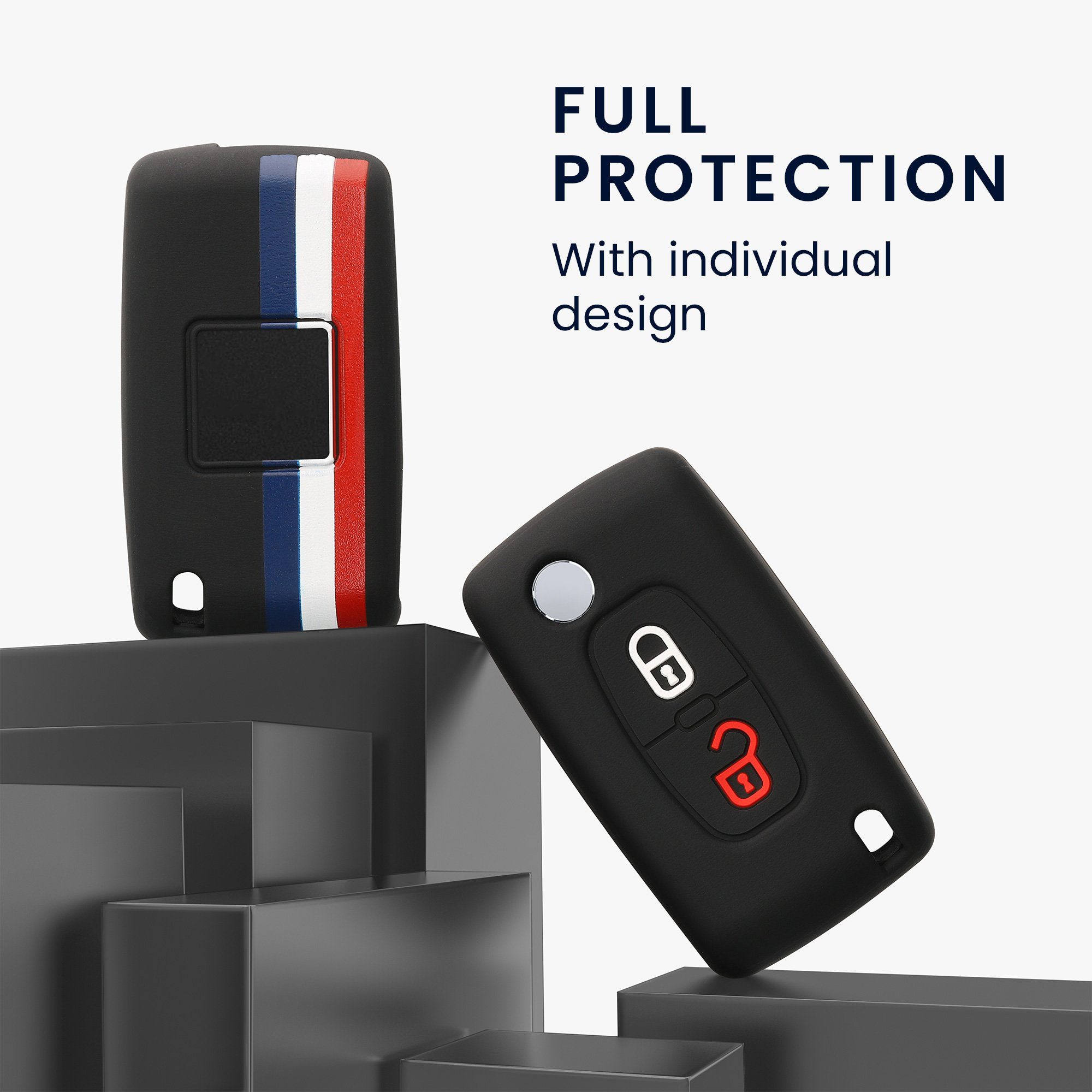kwmobile Schlüsseltasche Autoschlüssel Hülle für Schlüsselhülle Schlüssel Peugeot Case Citroen, Cover