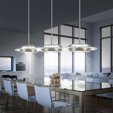 EGLO LED Pendelleuchte, Leuchtmittel inklusive, Warmweiß, 7,14W LED Esszimmer Esstisch Pendel Decken Hänge Leuchte Stahl Glas
