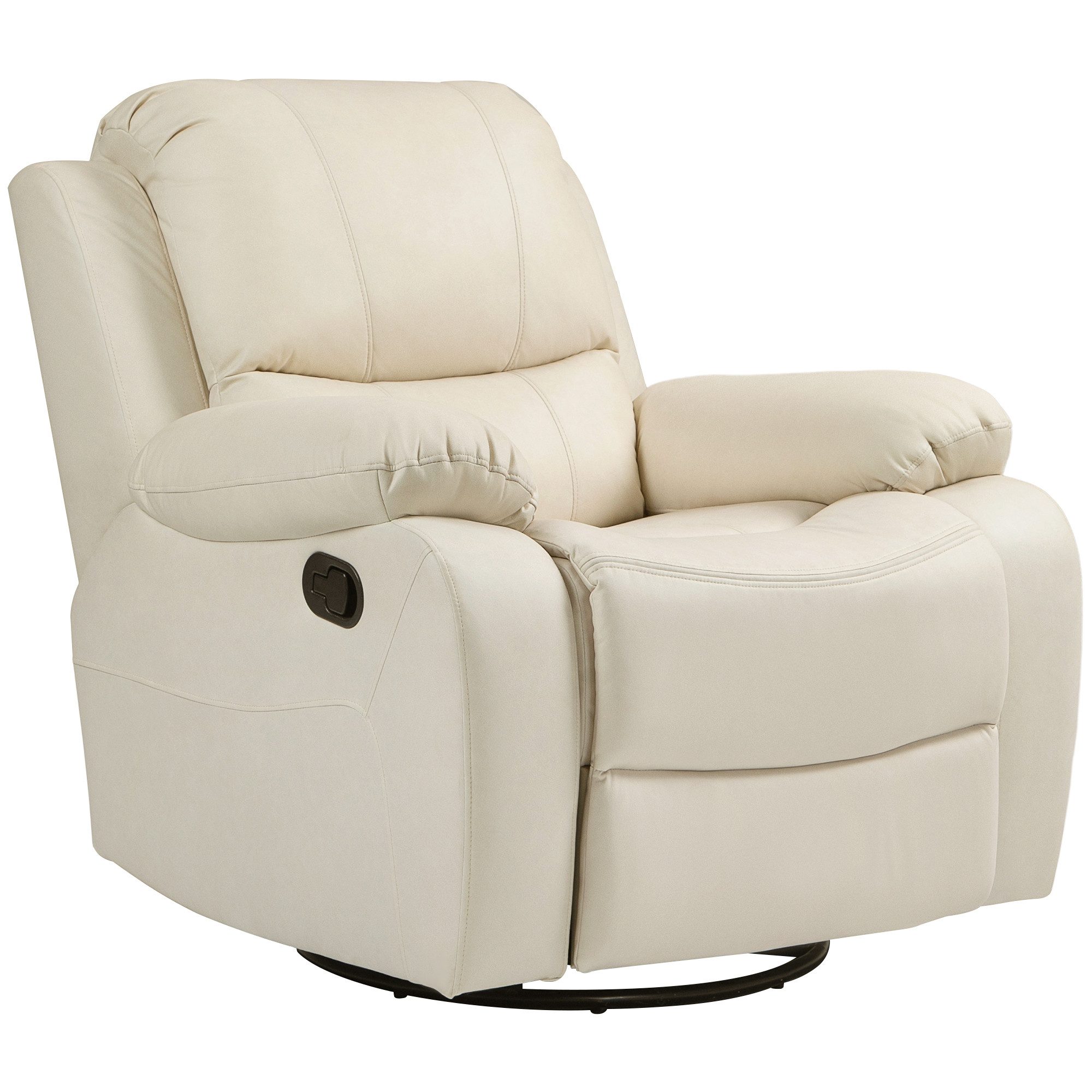 HOMCOM Relaxsessel Fernsehsessel mit Liegefunktion, Sessel mit Fußstütze (Fernsehsessel, 1-St., Liegesessel), für Wohnzimmer, Cremeweiß – Bild 2 von 5