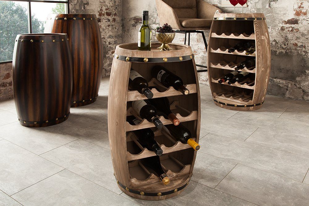 riess-ambiente Weinregal BODEGA 60cm natur, Holz · Flaschenregal · Weinfass günstig online kaufen