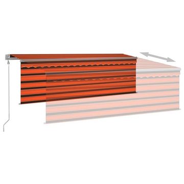 furnicato Markise Automatisch Einziehbar mit Volant 4x3m Orange und Braun