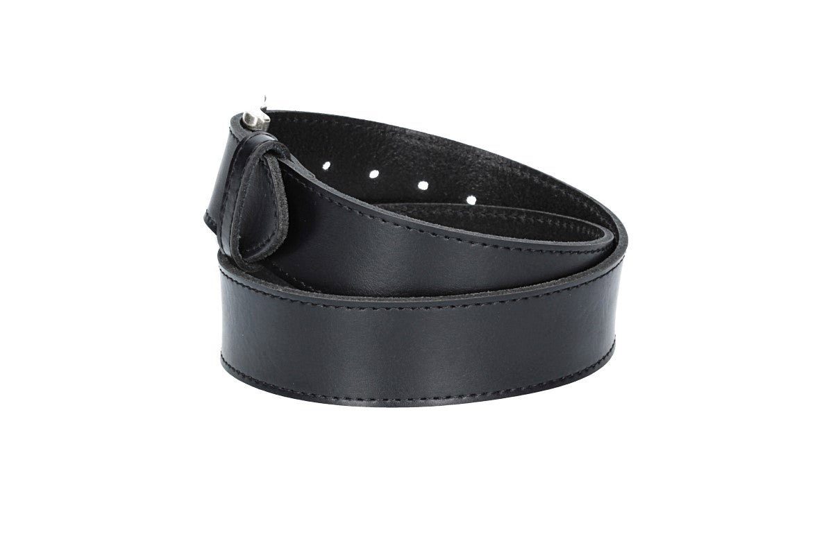 kiddybelts Ledergürtel Ledergürtel Kids 30mm abgenäht in Schwarz mit Dornschließe in Silber (KB16-790, 1-St) sehr weiches Vollrindleder