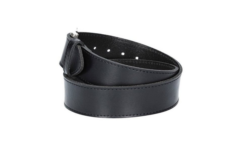 kiddybelts Ledergürtel Ledergürtel Kids 30mm abgenäht in Schwarz mit  Dornschließe in Silber (KB16-790) sehr weiches Vollrindleder