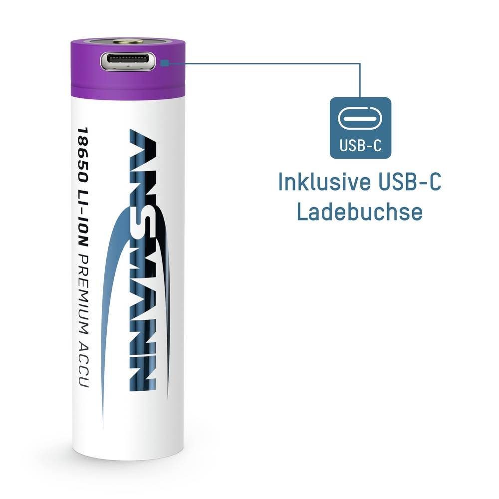 18650 ANSMANN® mit Akku Micro-USB Li-Ion-Akku