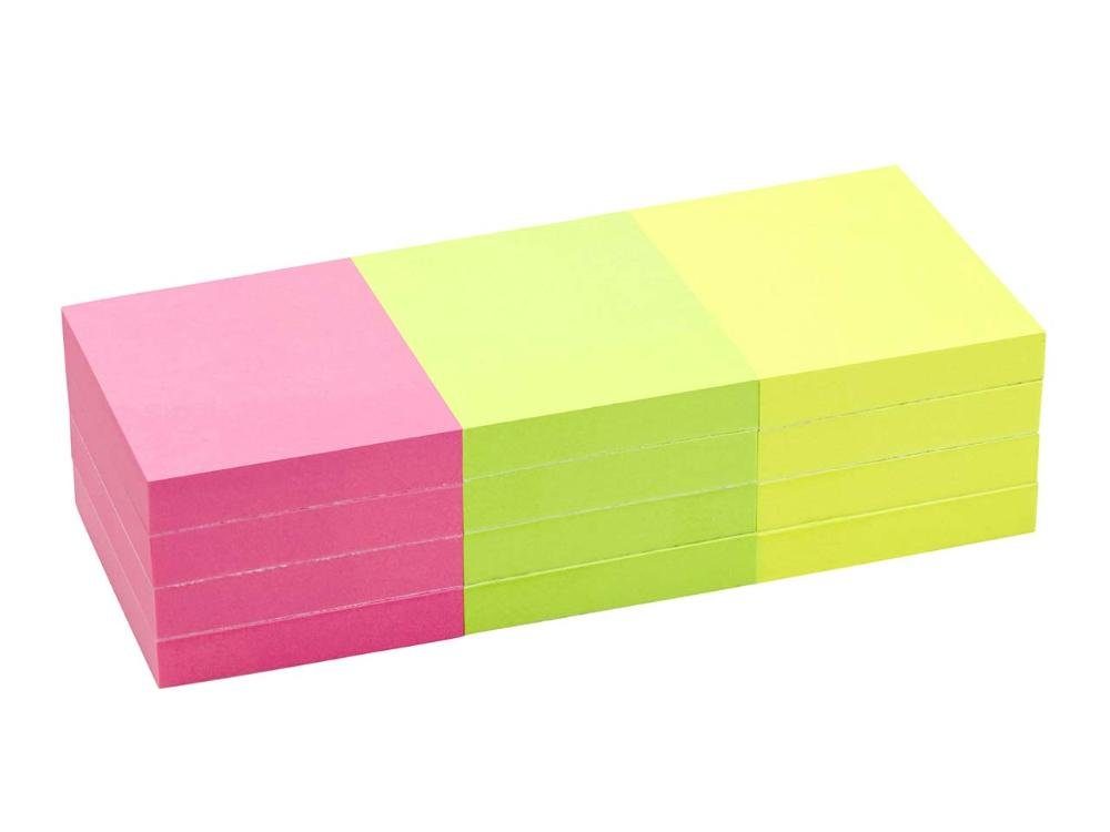 memo Haftnotizblock memo Haftnotizen 50 x 40 mm, 3 x 4 Blöcke