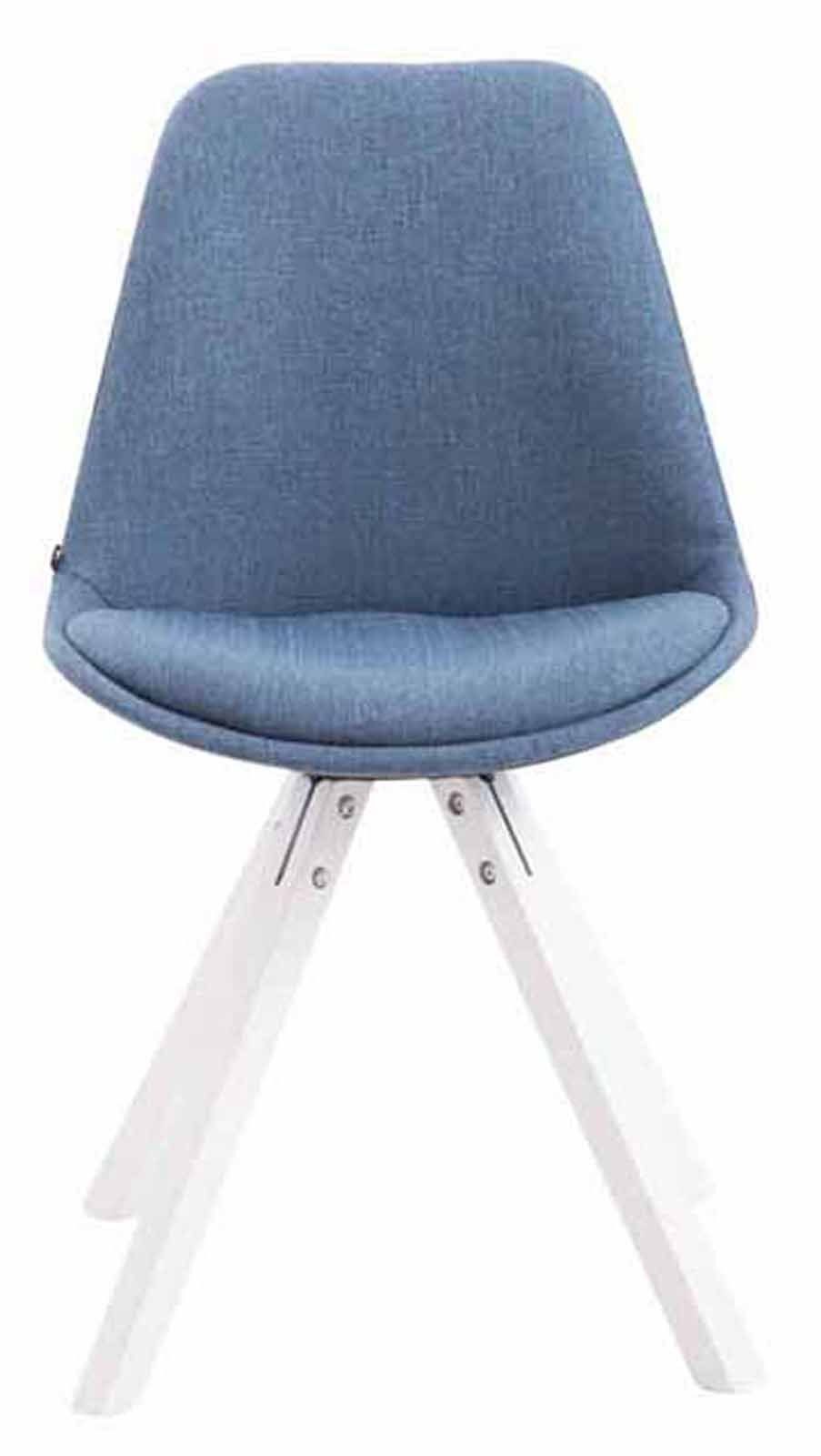 (Küchenstuhl Esszimmerstuhl Buchenholz Toulon St), - - hochwertig Wohnzimmerstuhl, - gepolsterter Sitzfläche: Besucherstuhl - mit blau weiß Stoff 4 Konferenzstuhl Gestell: TPFLiving Sitzfläche