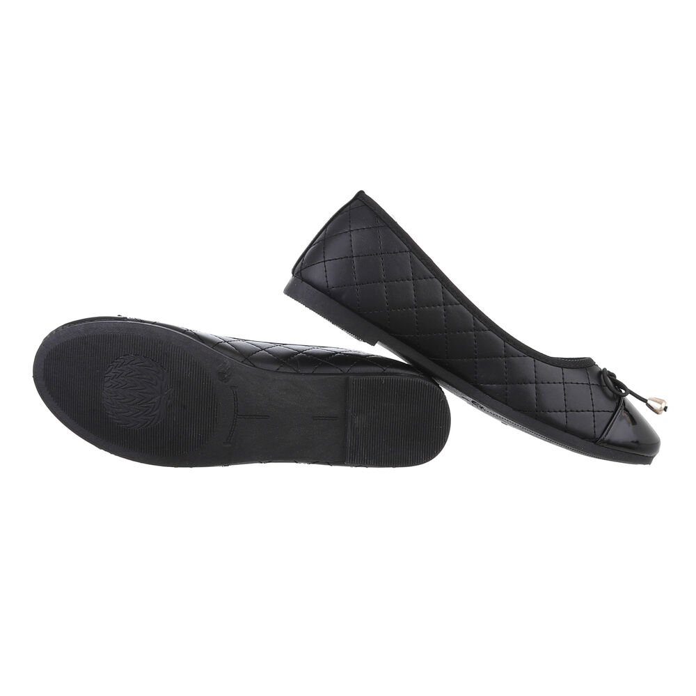 Ital-Design Damen Freizeit Ballerina (85894063) Blockabsatz Klassische Ballerinas in Schwarz