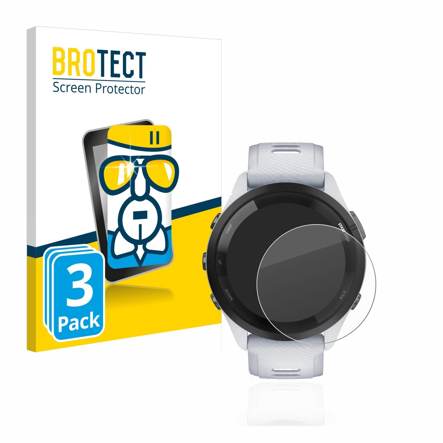 BROTECT Displayschutzglas Folie für Garmin Forerunner 265 (46 mm), 3 Stück, Schutzfolie Glas Panzer Display Schutz klar