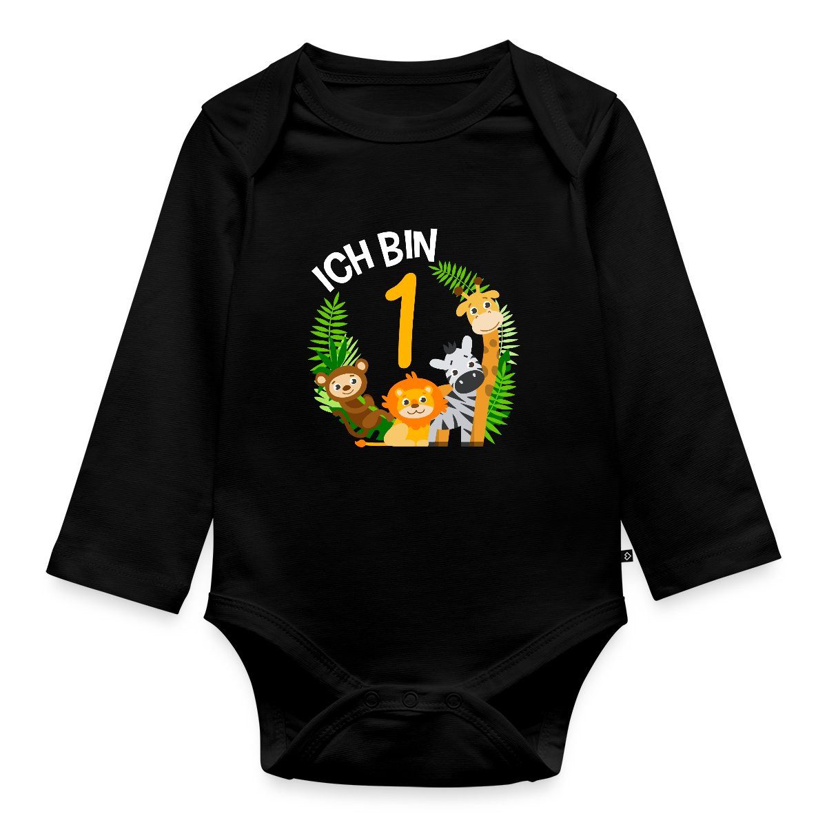 Langarmbody 1. Geburtstag Dschungel Tiere Tages Baby Body Langarm