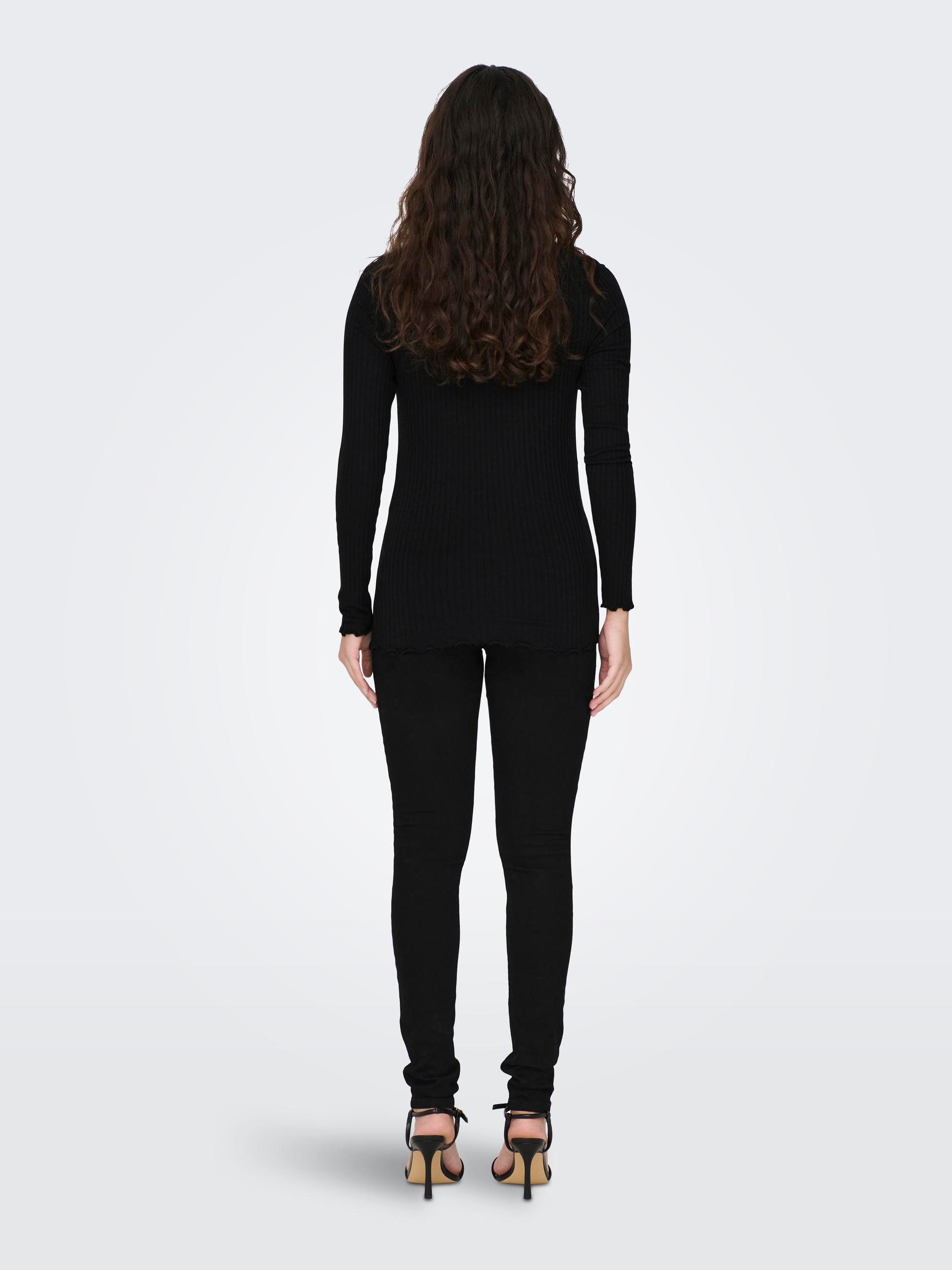 JDY Langarmbluse JDYFRANSISKA L/S HIGHNECK TOP JRS NOOS Viskosemischung, slim fit