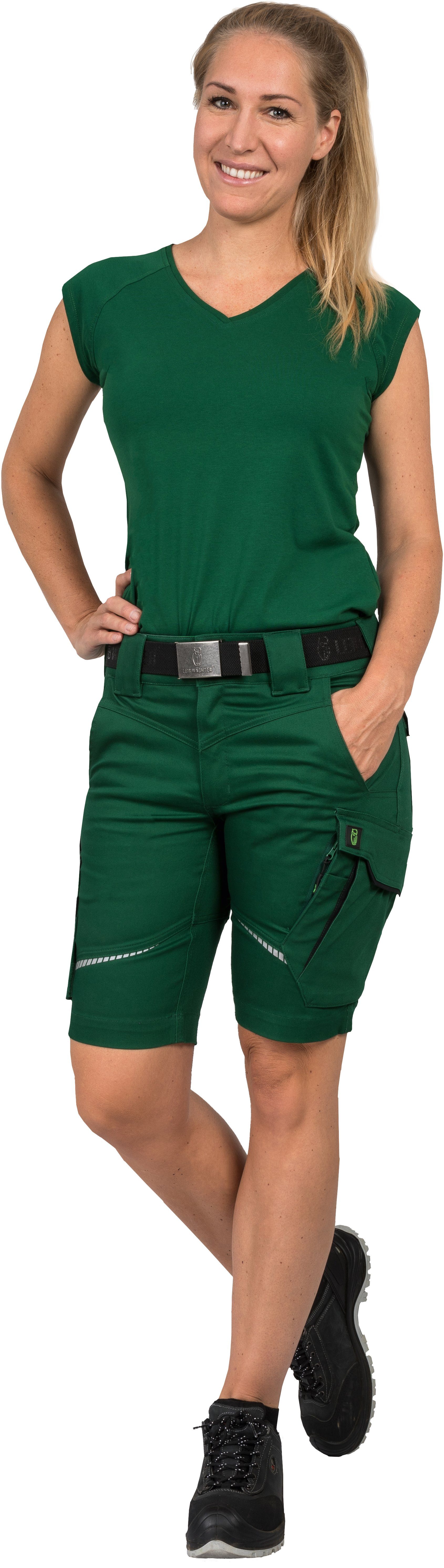 Arbeitsshorts Flex-Line grün/schwarz Leibwächter Damen Arbeitsshorts