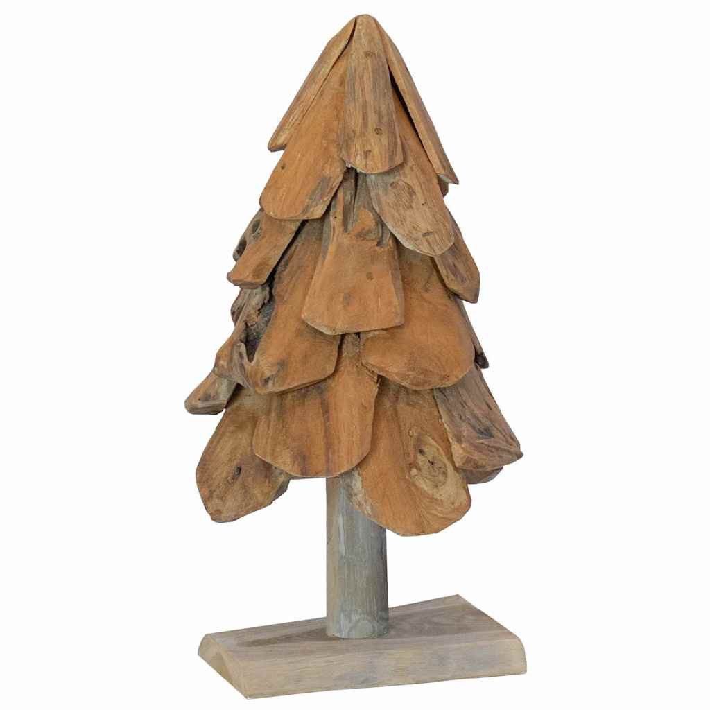 vidaXL Künstlicher Weihnachtsbaum Weihnachtsbaum mit Ständer Braun 60 cm Massivholz
