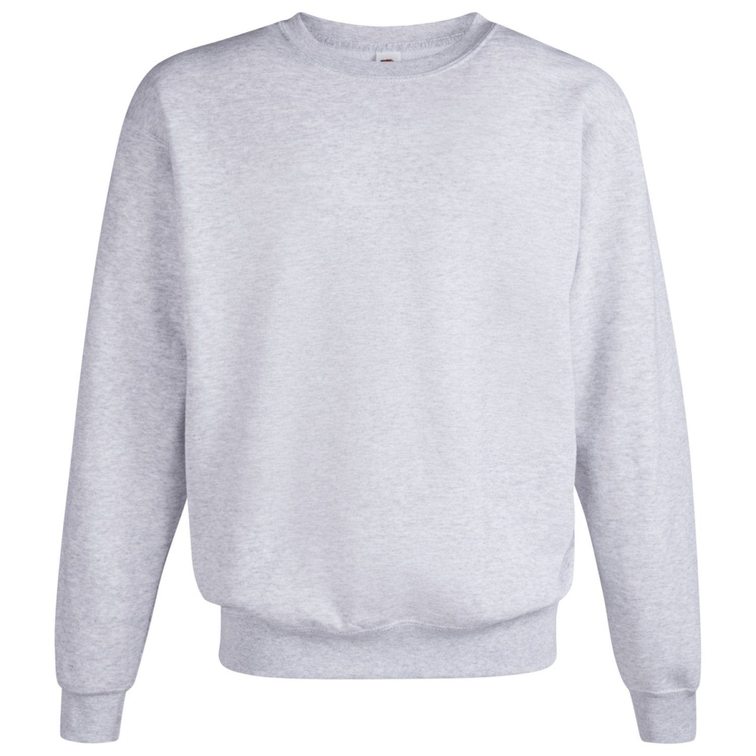 Fruit of the Loom Longpullover FRUIT OF THE LOOM Classic Herren Langarm Sweatshirt Pullover Basic Pul Grau-Meliert