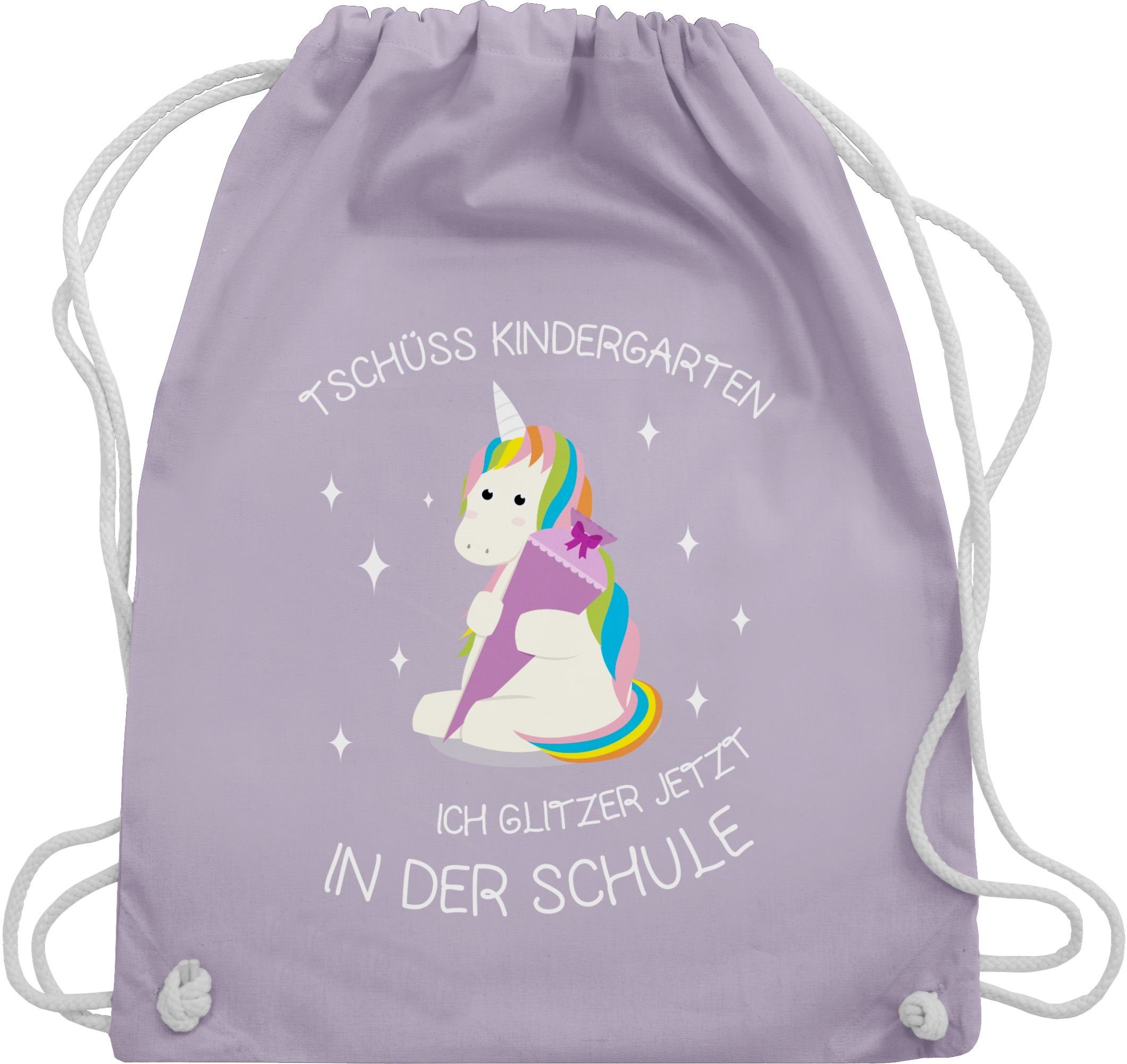 Shirtracer Turnbeutel Tschüss Kindergarten Einhorn, Schulanfang & Einschulung Geschenk Turnbeutel