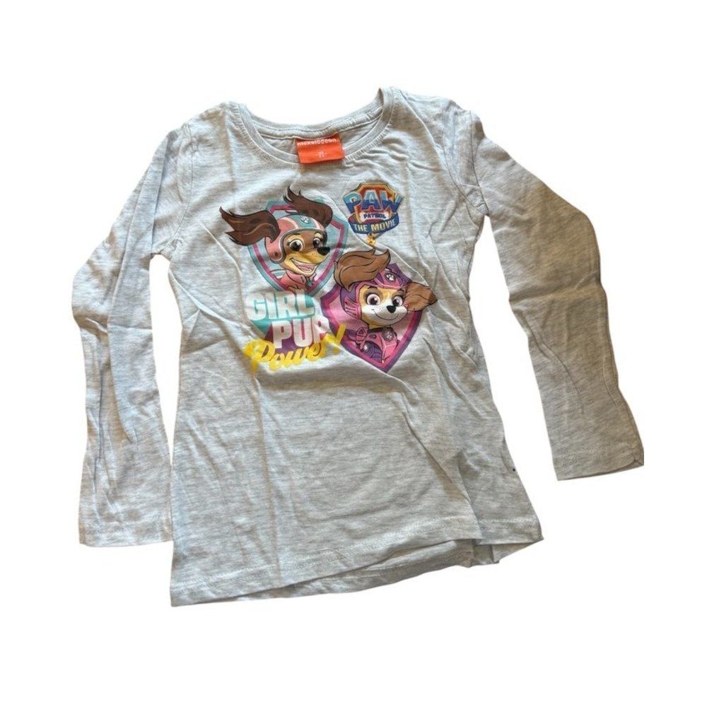 PAW PATROL T-Shirt PAW Patrol Langarm- Shirt für Mädchen, Grau, Größen 98-128