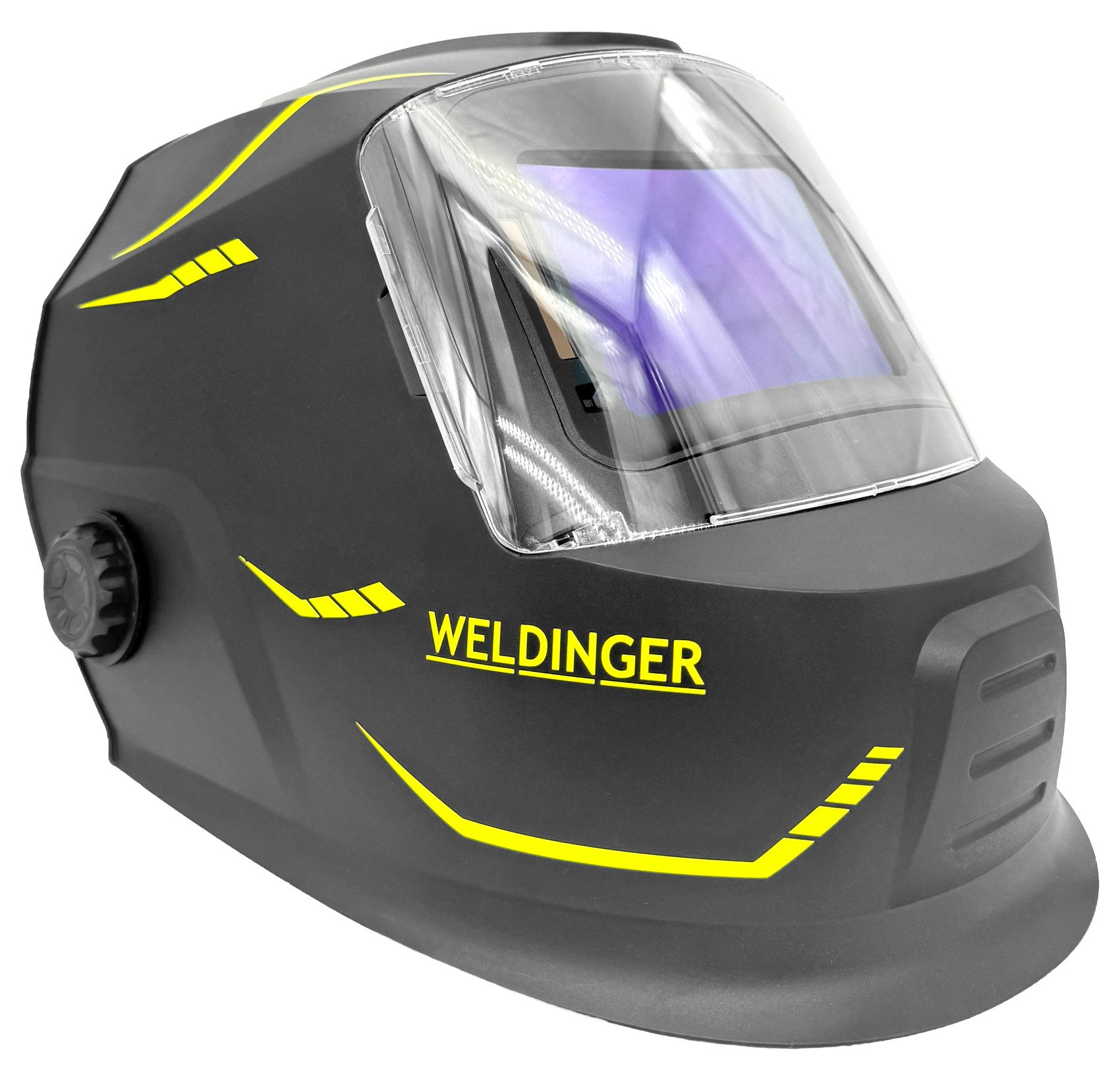 WELDINGER Schweißhelm Automatik Schweißhelm AH 800 digital premium (1-tlg), Solarmodul, ergonomisches Kopfband