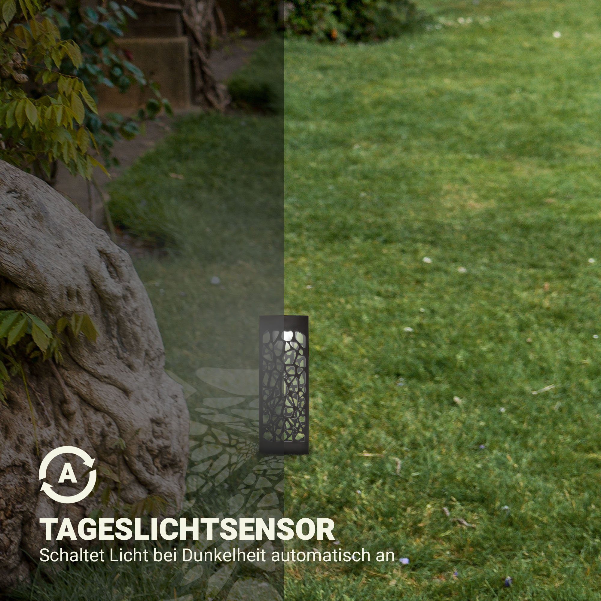 Bestlivings LED Solarleuchte SSL-04564, LED fest integriert, Kaltweiß, Tageslichtweiß, LED festintegriert, Solarlampe, Wassergeschützt, 28,5cm Gartenleuchte