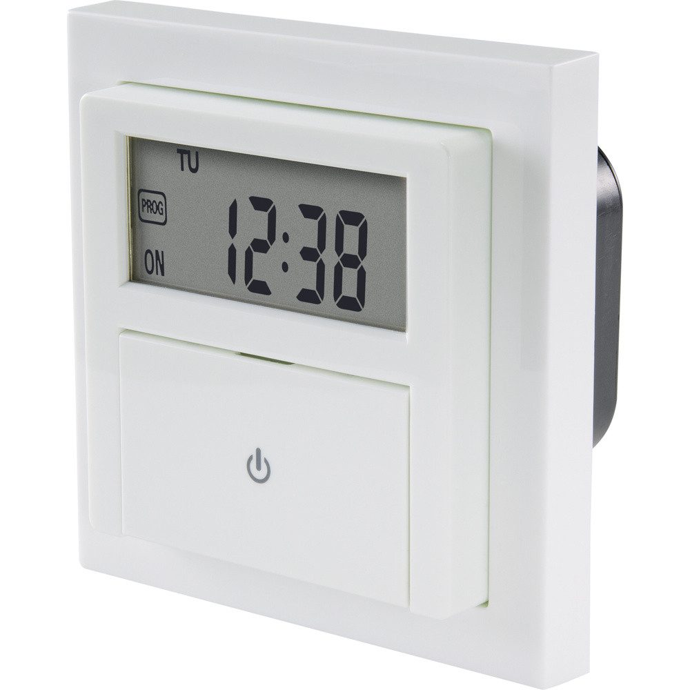 Sygonix Zeitschaltuhr Digitaler Wochentimer, Unterputz SY-4504968, Countdown-Funktion, inkl. Aufputzrahmen, START/STOPP-Funktion, Program