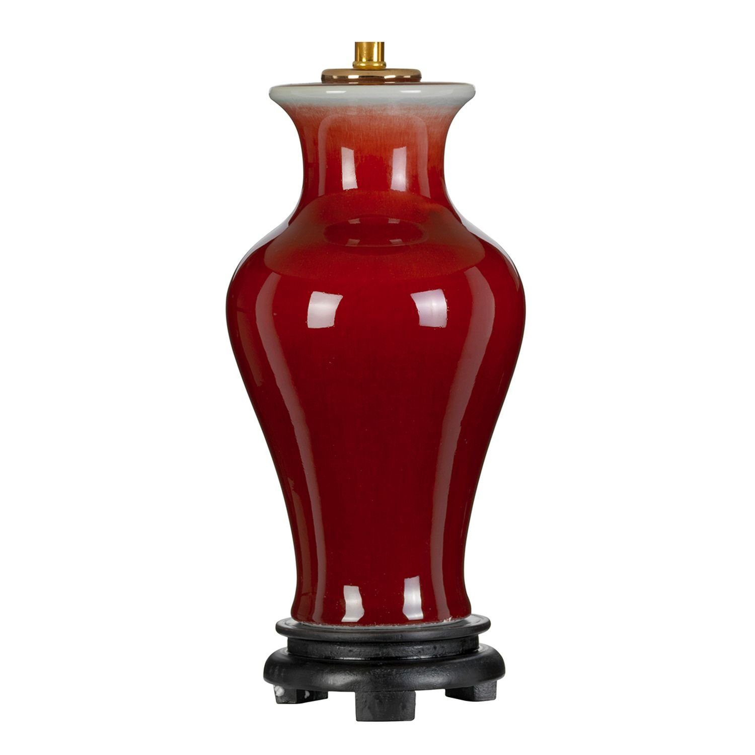 Sockel Keramik ohne 37 Fuß FELJNA, Gestell Leuchtmittel, für Tischlampe cm Rot Licht-Erlebnisse Nachttischlampe E27 Klassisch