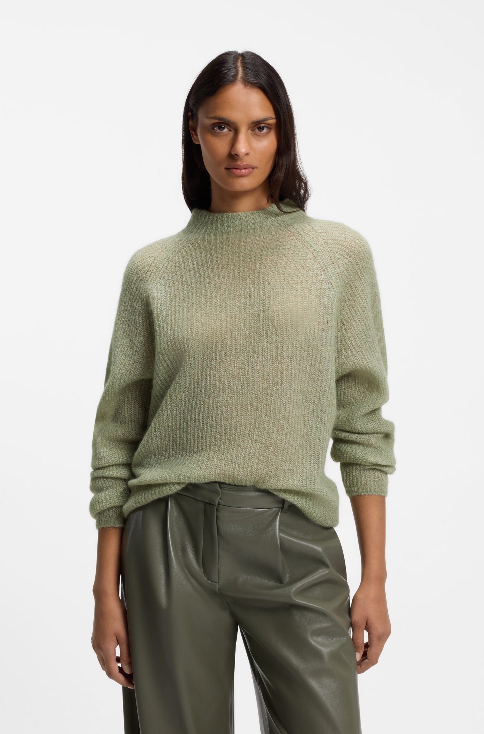 BOSS Strickpullover Fewena aus Alpakawolle (1-tlg)