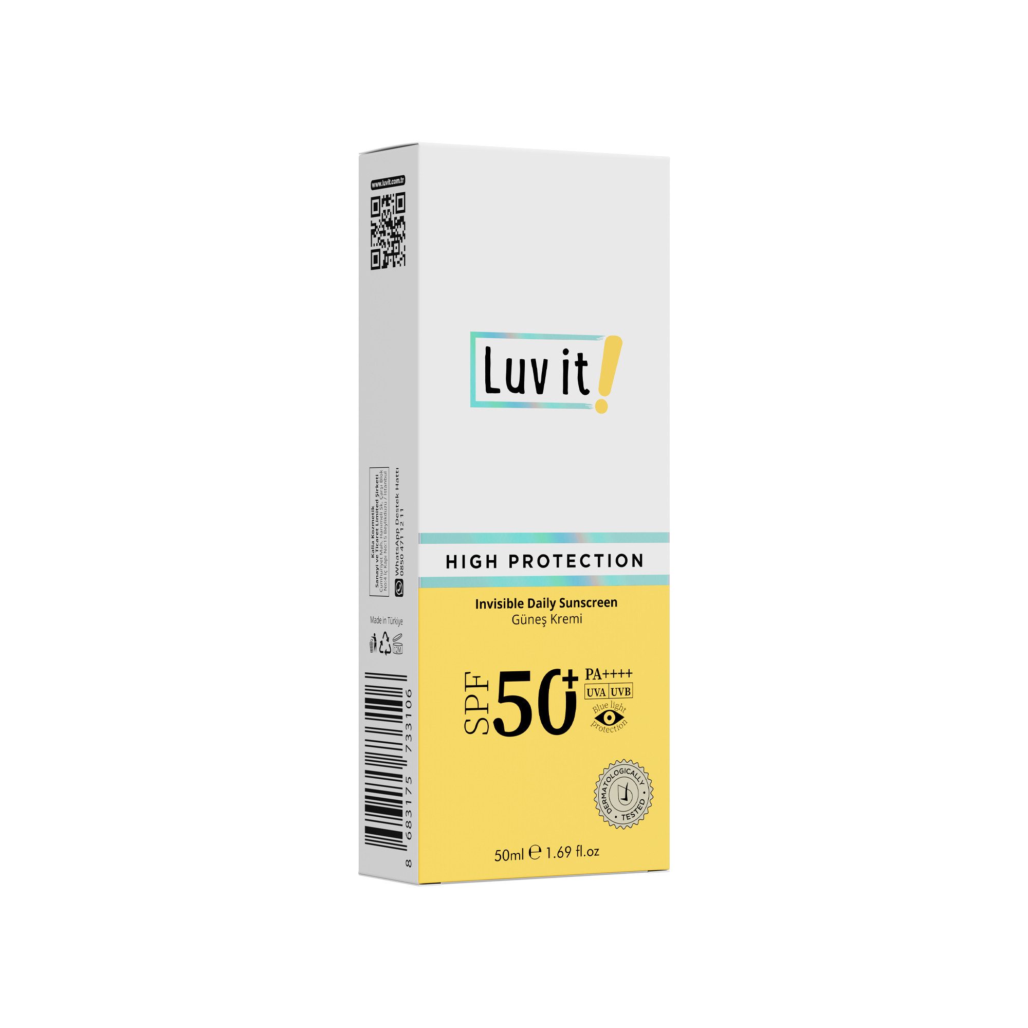 Luv it! Sonnenschutzcreme Anti-Flecken Sonnencreme LSF 50+ PA++++, Unsichtbarer Hybrid-Sonnenschutz LSF 50+ gegen Pigmentflecken