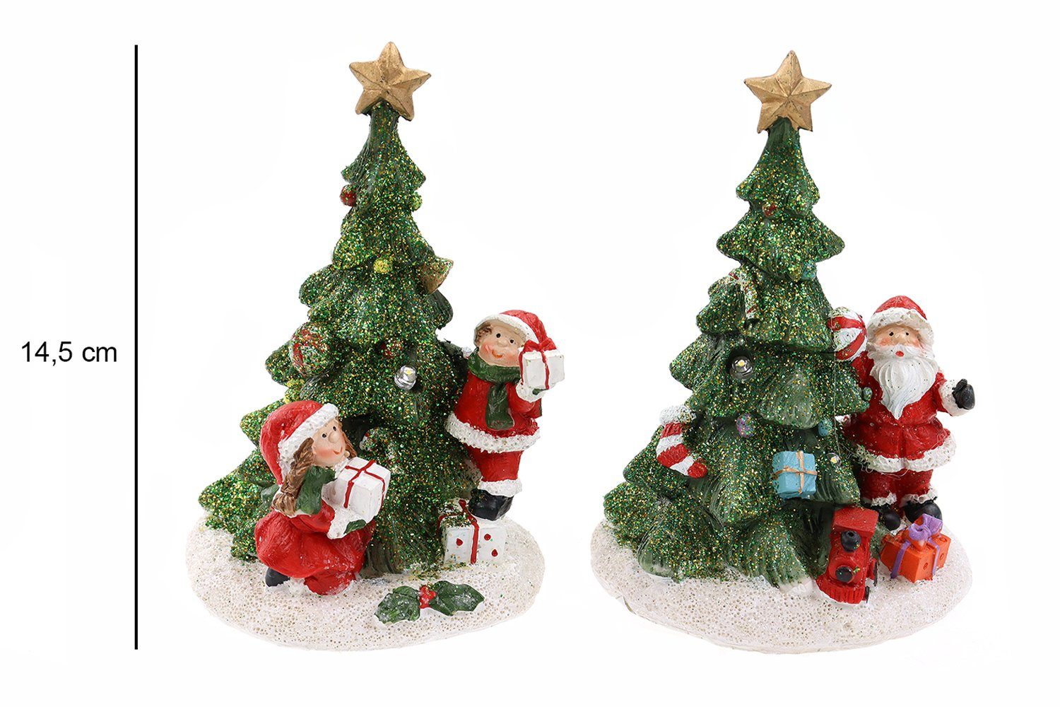 ELLUG Weihnachtsfigur 2er Set beleuchteter Weihnachtsbaum mit Glitzer & LED günstig online kaufen