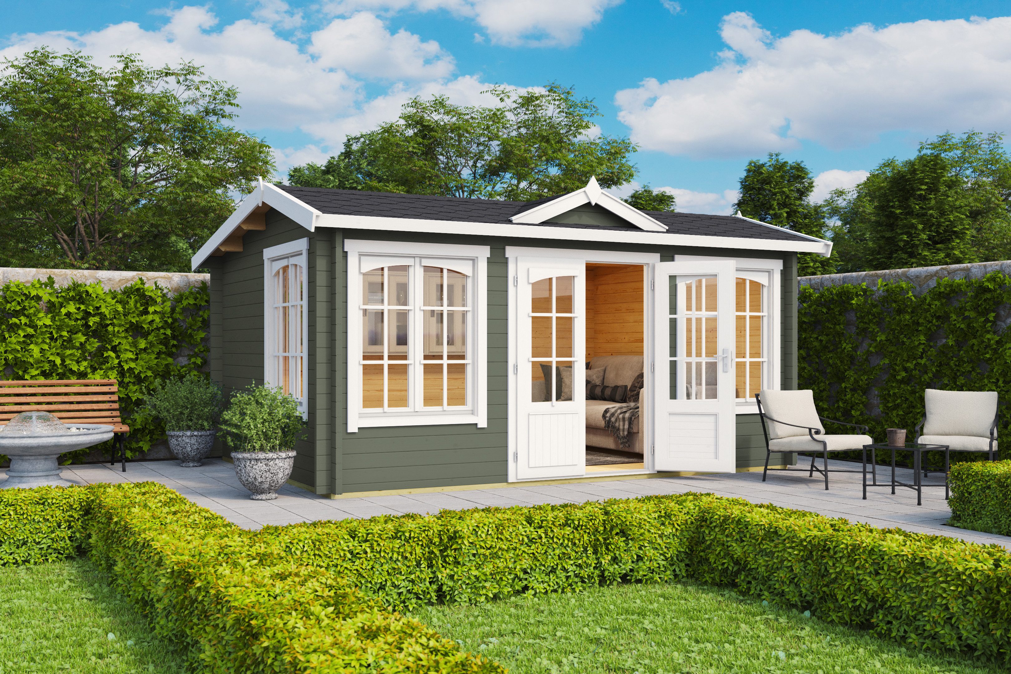 Nordic Holz Gartenhaus WINDSOR 44, BxT: 440x340,2 cm