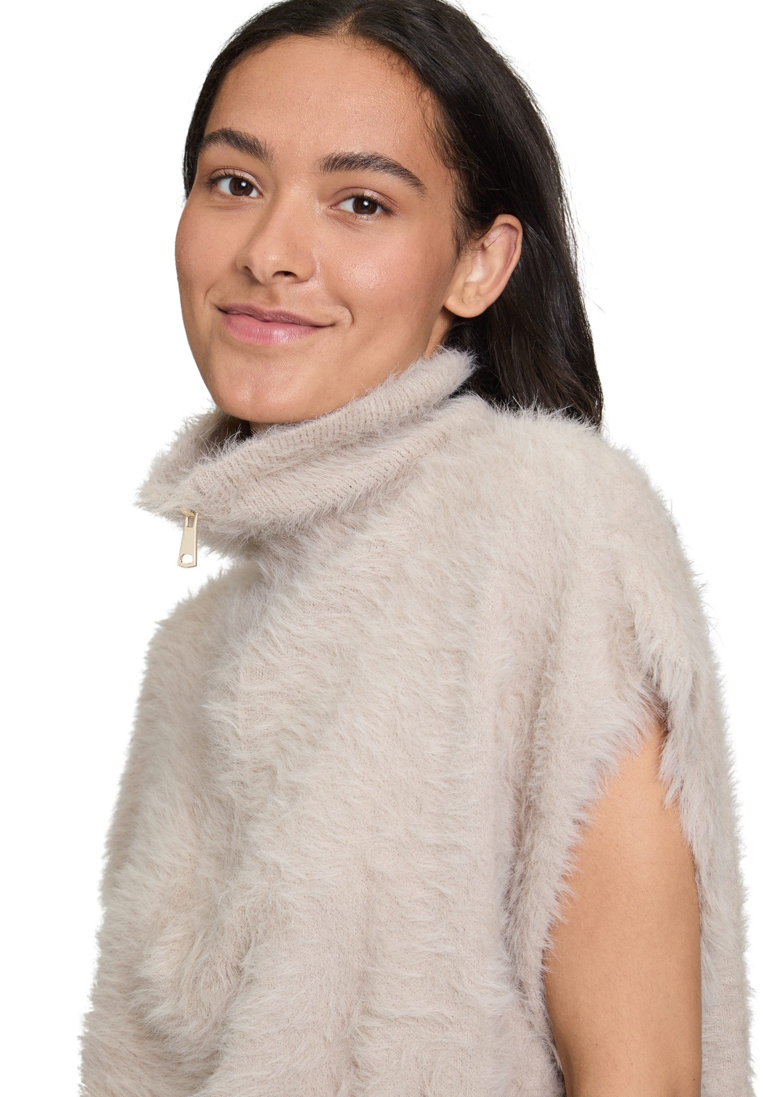 Cartoon Stricktop Damen mit Reißverschluss