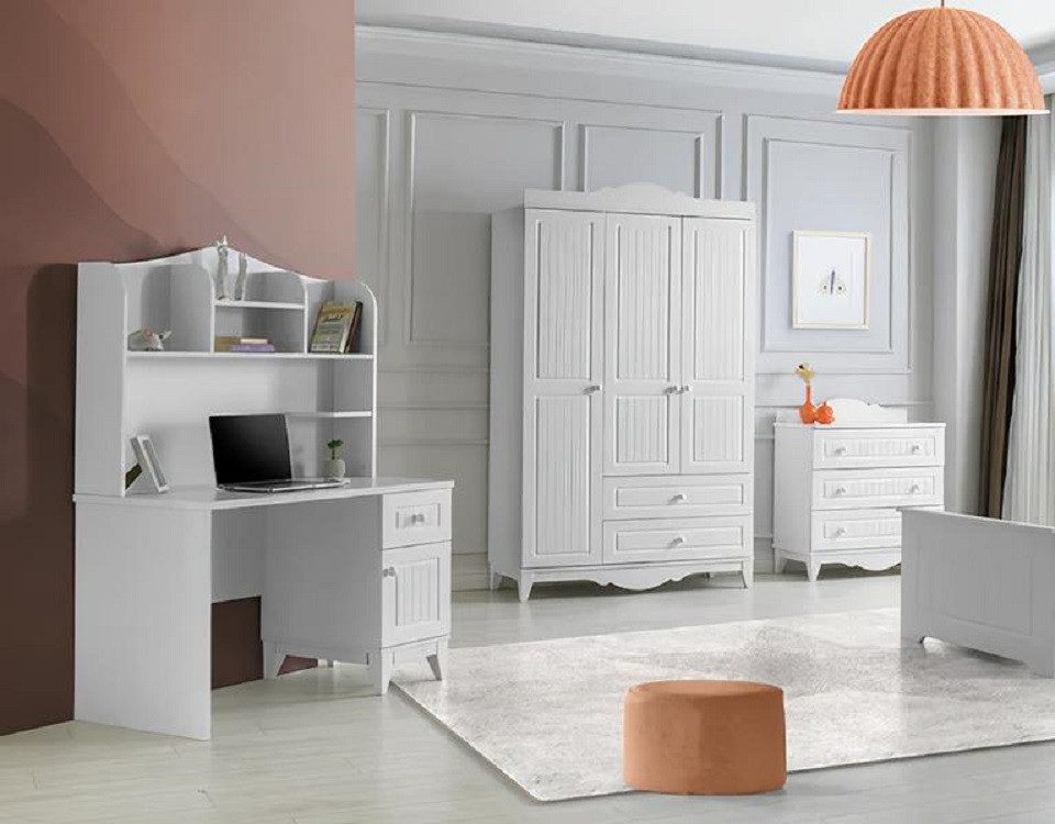 Jugendzimmer-Set Moderne Kommode, Kleiderschrank und Schreibtisch in stilvollem Design