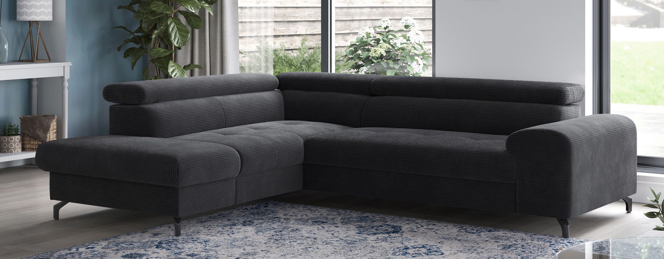 COTTA Ecksofa Aura L-Form, B: 260 cm, inkl. Schlaffunktion, auch in Cord, mit Schlaffunktion, Bettkasten & Kopfteilverstellung