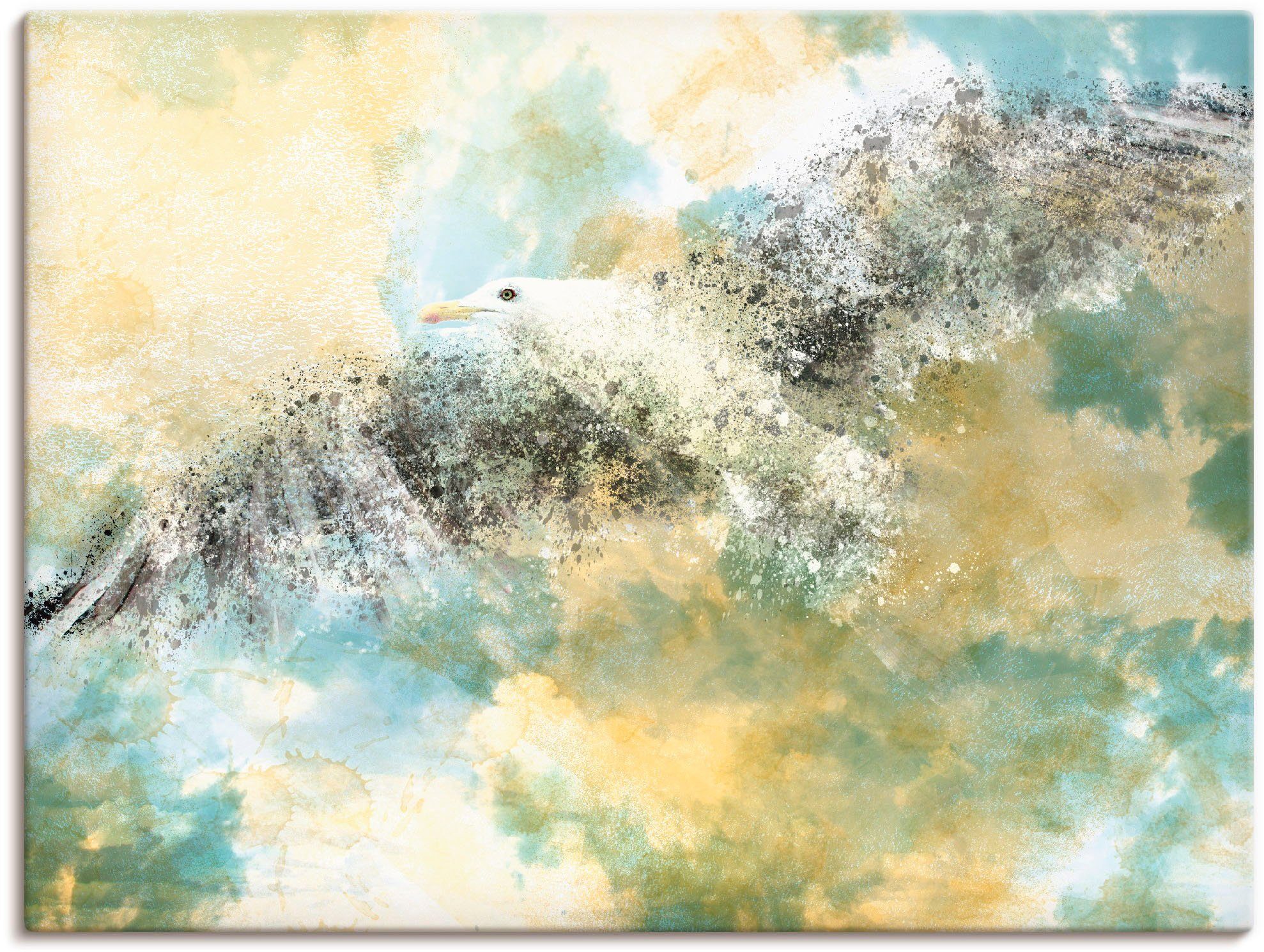Artland Wandbild Verschwindende Möwe, Vögel (1 St), als Alubild, Leinwandbild, Wandaufkleber oder Poster in versch. Größen