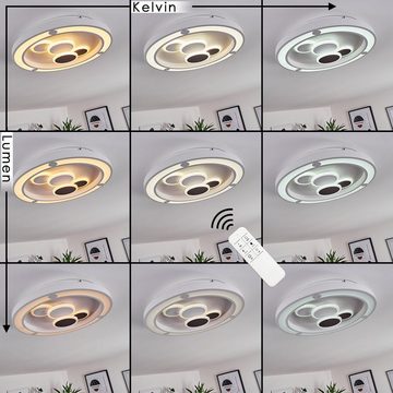 hofstein Deckenleuchte »Amato« dimmbare Deckenlampe mit Fernbedienung, 3000 Kelvin, runde Zimmerlampe aus Metall und Glas in weiß,400-5000 Lumen, dimmbar