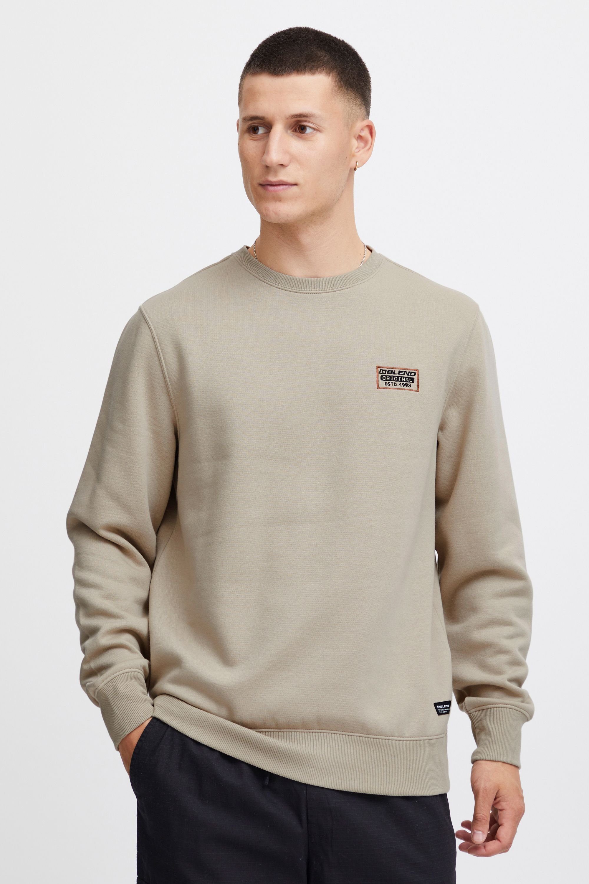 Blend Rundhalspullover BHKalip Klassischer Sweatpullover mit Rundhalsausschnitt