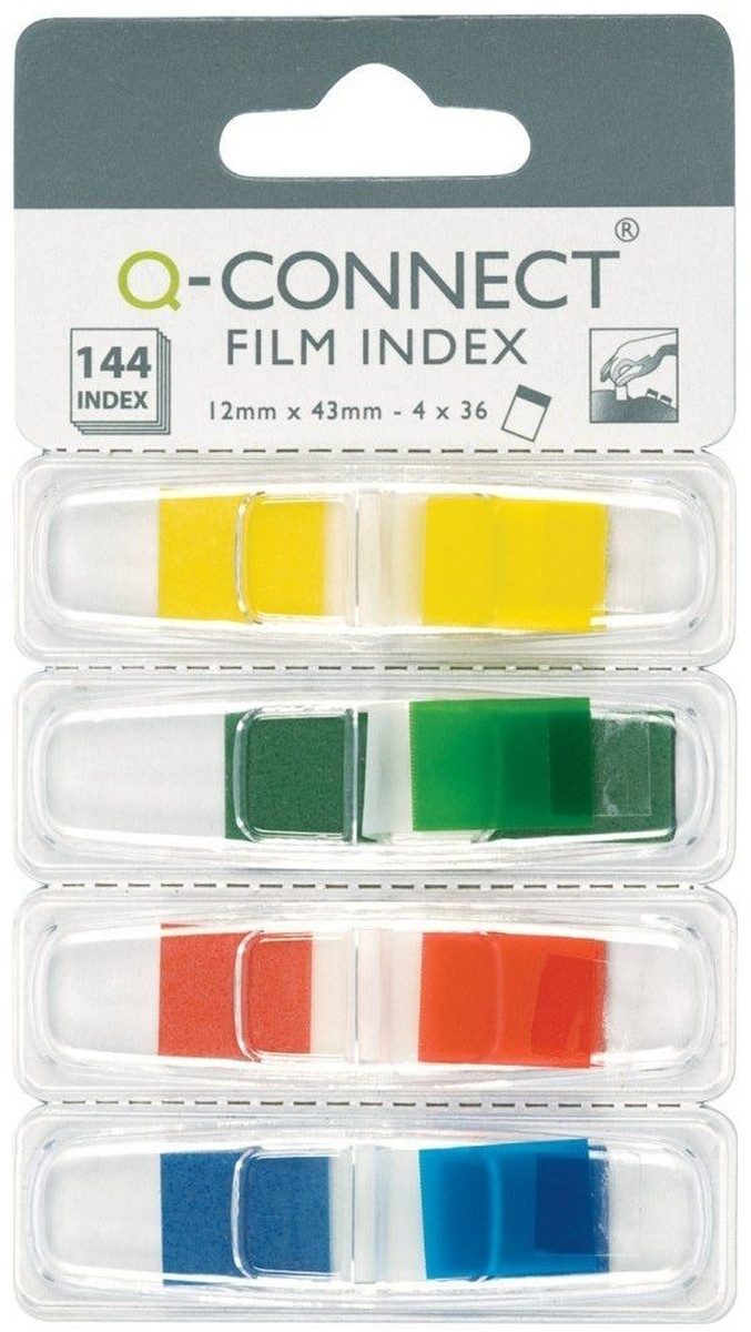 Connect Haftnotizblock Haftstreifen Index 12.5x43mm farbig sortiert VE=4x36 Blatt